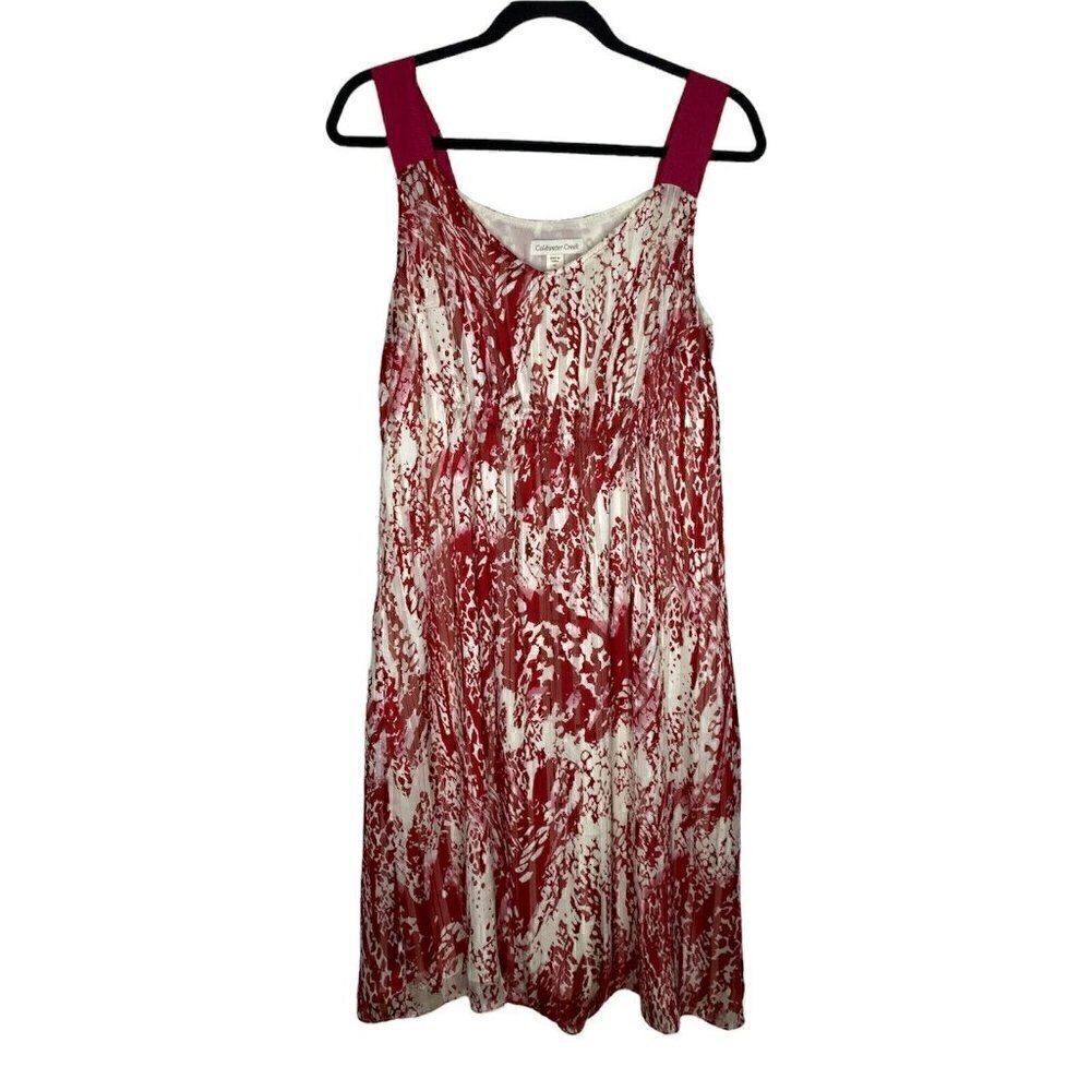 Coldwater Creek Dress Size 10 Women's Sleeveless Lightweight Multicolor Midi